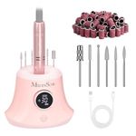 MelodySusie Rechargeable Nail Drill 30000RPM SC320G Electric Nail File with Bits & Sanding Bands Kit for Acrylic & Gel Nails, Professional Efile with LED Display for Manicure Pedicure Polishing (Pink)