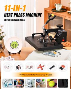 CREWORKS 11-in-1 Heat Press Machine 12x15 Inch – Multifunction Sublimation