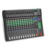 MIZISNR 12 Channel Audio Mixer, Professional Digital Sound Board DJ Mixers with 48V Phantom Power, Bluetooth MP3 USB Interface Stereo Mixing Console Analog Mixer (AX-120)