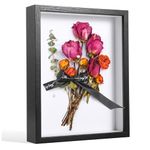 MeCids Shadow Box Frame Display Case, 3D Picture Frame Memory Display Case of Medals, Flowers, Crafts, Photos, Baby Items for Wall and Tabletop Decor (Black, 6x8)