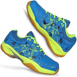 AIVIN Breeze Badminton Shoes for Men | Non Marking Badminton Shoes | Lightweight & Durable Badminton Shoes | Also Perfect for Squash, Table Tennis, Volleyball, Basketball & Indoor Sports (Blue, UK Footwear Size System, Adult, Men, Numeric, Medium, 9)