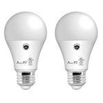 Dusk to Dawn Light Bulb- 2 Pack, AmeriTop A19 LED Sensor Light Bulbs; UL Listed, Automatic On/Off, 800 Lumen, 10W(60 Watt Equivalent), E26 Base, Indoor/Outdoor Lighting Bulb (5000K Daylight)