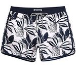 MaaMgic Mens Boys Vintage Swim Trunks with Mesh Lining Quick Dry Swim Suits Board Shorts,Floral Navy,Medium