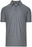 True Classic Active Polo Shirts for Men, Premium Fitted Golf Shirts for Men. Mens Polo Shirts Short Sleeve. Heather Navy