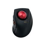 Elecom DEFT PRO Trackball Mouse, Wired, Wireless, Bluetooth, Finger Control, Ergonomic Design, 8-Button Function, Optical Gaming Sensor, Smooth Red Ball, Windows11, MacOS(M-DPT1MRBK)