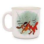 Disney Fox and the Hound "Friends Forever" Ceramic Camper Mug | BPA-Free Travel Coffee Cup For Espresso, Caffeine, Cocoa, | Home & Kitchen Essential | Cute Gifts and Collectibles | Holds 20 Ounces