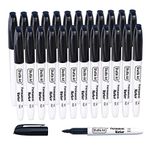 Shuttle Art Black Permanent Markers, 24 Pack Fine Point Permanent Marker Pens Set, Perfect on Plastic, Wood, Stone, Metal and Glass for Doodling, Colouring, Marking, Office School Supplies