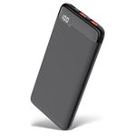 Power Bank Portable Charger 10000mAh Quick Charge Ultra Slim USB C Battery Pack with 3 Outputs and 2 Inputs, Compatible with iPhone 15 14 13 12 11 Huawei iPad Samsung Galaxy Android Tablet (Black)