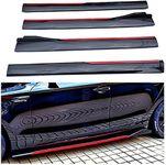 AMAIR Car Running Boards Side Steps for Toyota 4Runner FJ Cruiser RAV4 Camry Land Cruiser Tundra Alphard,Side Skirt Wing Diffuser Guard Pedals Splitter Diffuser Body Kit,A/Blackred