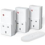 Remote Control Sockets, SURNICE 13A/3000W, 40m/130ft Long Range Outlet Switch Plug for Lights, 3 Pack Sockets and 1 Remote