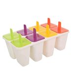 BENCROFT 8 Slot Plastic Reusable Ice Pop Makers, Homemade Popsicle Frozen Ice Cream Moulds Tray Kulfi Candy Ice Lolly Mold Tray with Stick for Children & Adults