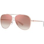 Michael Kors Womens 60 Mm Mk1101B Chelsea Bright Rose Gold/Rose Gold Gradient Flash Aviator Sunglasses, One Size