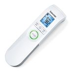 Beurer FT95 3-in-1 Digital Thermometer - Body, Surface, Room Bluetooth Infrared Thermometer w/ 60 Memory Slots - Large Display w/Fever Alarm, High Accuracy Forehead Thermometer for Adults and Kids