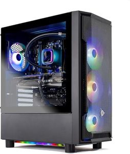 Skytech Gaming Shadow Gaming PC Desktop – Intel Core i7 13700F 2.1 GHz, NVIDIA RTX 4060, 1TB NVME SSD, 16GB DDR4 RAM 3200, 600W Gold PSU, 360mm AIO, 11AC Wi-Fi, Windows 11 Home 64-bit,Black