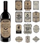 36Pcs Halloween Vintage Wine Bottle Label Decorations Halloween Beer Bottle Labels Potion Bottles Stickers,Halloween Wine Labels for Bottles Halloween Party Supplies,12 Styles