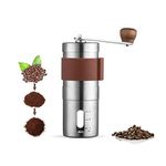 KUNBO Manual Coffee Grinder, Stainless Steel, Adjustable Ceramic Conical Burr, Food-grade