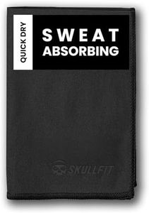 SKULLFIT Microfiber Gym Towel for Men - Quick Dry Super Sweat Absorbent Lightweight Suede Hand Towel - Suitable for Gym Yoga Workout Running Swimming Cricket Travel-200 GSM-60x40 cm (Black, Small)