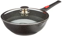 KAMBERG 8057 Stone Induction Wok 30 cm, CAST Aluminum, Black