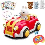 Remote Control Cars,Toys for Girls Age 2 3 4,Car Toys with Music and Lights,3 Dolls,Cartoon RC Car, for Kids Boys Girls …