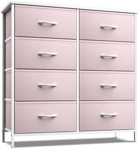 Sorbus Kids Dresser with 8 Drawers - Storage Unit Organizer Chest for Clothes - Bedroom, Kids Room, Nursery, & Closet (Pink, 31.5 x 12 x 32-8 Drawer)