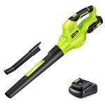 SnapFresh Leaf Blower Cordless, 20V Leaf Blower with Battery & Charger, Lightweight Electric Leaf Blowers for Lawn Care, Battery Powered Leaf Blowers for Patio Porch Garden Blowing