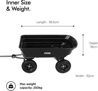 VonHaus Garden Dump Cart – 75L Tipping Wheelbarrow Wagon, 250kg Load