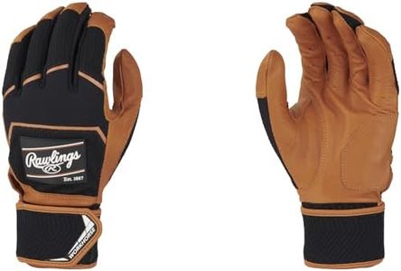 Rawlings | Workhorse Baseball Batting Gloves | Compression Strap | Adult Small | Caramel/Black