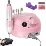 30000RPM Electric Nail Drill Machine Efile Professional Nail File for Acrylic Gel Dip Powder Nail, 6 Sanding Bands & 6 Nail Drill Bits for Home Salon Use
