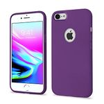 Pikkme Back Cover | Full Camera Protection | Raised Edges | Super Soft Silicone | Bumper Case for iPhone 7/8 (Grape)