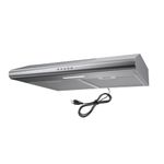 Hermitlux Under Cabinet Range Hood, 30 inch Vent Hood With 3 Speed Exhaust Fan, Ducted And Ductless Convertible, LED Bright Light Bulbs and Charcoal Filter, Stainless Steel