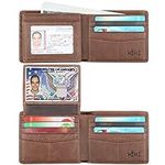 Wallet for Men-Genuine Leather RFID Blocking Bifold Stylish Wallet With 2 ID Window (Coffee)