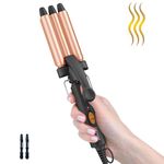 ORYNNE Hair Waver for Women, 1/2 Inch Beach Waver Hair Iron, Waver Hair Iron for Beach Waves, Argan Oil Infused 3 Barrel Curling Iron, Fast Heat Up Crimper Hair Tool, Light Weight & Easy to Use