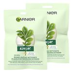 Garnier Konjac Facial Peeling Sponge, Pimple Removal, Konjac Vegetable Cleansing Sponge, Pack of 2