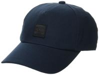 BOSS Men's Square Logo Cotton Twill Hat, Captain Navy, One Size