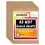 Creative Deco 10 x A3 MDF Board Sheet | 420 x 300 x 3mm Wood | Wooden Blank for Drawing, Home Decor, Art and Craft, Painting, DIY Projects, Laser Cutter, CNC Cutting, Stenciling Pyrography