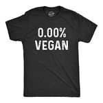 Mens 0% Vegan Tshirt Funny Cooking Meat Eater Tee Mens Funny T Shirts Funny Food T Shirt Novelty Tees for Men Black L