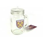 West Ham FC Official Football Mason Jar Drinks Mug (One Size) (Clear/Claret)