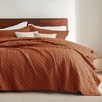 Bedsure King Size Quilt Set - Lightweight Summer Quilt King - Red Orange Bedspread King Size - Bedding Coverlet for All Seasons (Includes 1 Quilt, 2 Pillow Shams)