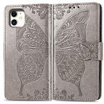 Butterfly Wallet Case, for iPhone 11 Pro Max flip Case CaseHQ Pu Leather Heavy Duty Kickstand Closure Magnetic with Lanyard Cover for Women for Men for Apple 11 Pro Max Case 6.5 inch - Grey