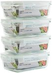 [4-Pack 28oz] Glass Food Storage Co