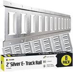 DC Cargo Mall Outdoor E Track Tie Down Rail Kit 2'(8Pack) for Garages, Vans, Trailers, Motorcycle Tie Downs, ATV Mountings-ETrack Bar Rails–Galvanized Steel-Secure Cargo & Heavy Loads Up to 2,000 lbs