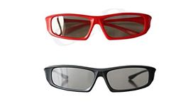 Ultra 1 Pair of Black and 1 Red Adults Passive 3D Glasses for TV Men Women Polarized Wraparound For Use with RealD Movies Cinemas TVs and Projectors 3D Cinema Glasses Movie Glasses 3D Glasses Cinema