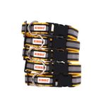 Kibbo Premium Reflective Dog Collar for Small, Medium (M) & Large (L) Pet Breeds | Adjustable Length, Super Lightweight | Heavy Duty Metal D-Ring and Buckle | (Medium, Yellow, Pack of 5)