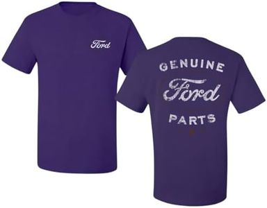 Wild Bobby Genuine Ford Parts Vintage Distressed Cars and Trucks Mens Graphic Tees Front and Back T Shirt Printed Graphic Tees for Men, Purple, 3X-Large