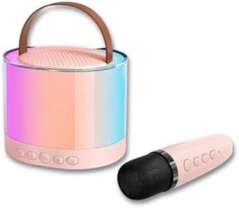 Qlect Karaoke Machine for Kids Adults, Mini Portable Blue-Tooth Karaoke Speaker with Wireless Microphone and Dynamic Lights Birthday Gift for Kids Boys Girls | Home KTV Outdoor Travel (Pink)