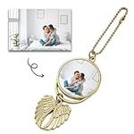 Custom Photo Car Hanging Ornaments - Double Sided Full Color Car Photo Frame Picture Holder Car Rear View Mirror Charm Colgantes para Carros Personalizados Hombre (Gold, Silver)