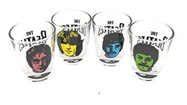 Ek Do Dhai Beatles Shot Glass with Heavy Base for Everyday Drinking Whiskey, Tequila, Vodka, Bars, Cocktail Glasses, Home Bar, liquor, Expresso Shots - Gifts for Men - Set of 4 - 60ml