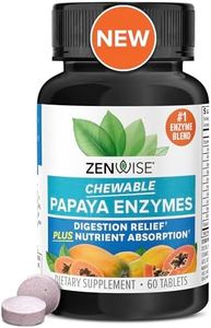 Zenwise Health Papaya Enzymes Chewable with Digestive Enzymes and Bromelain for Digestive Health and Bloating Relief for Women and Men, Enzymes for Digestion and Gut Health - 60 CT