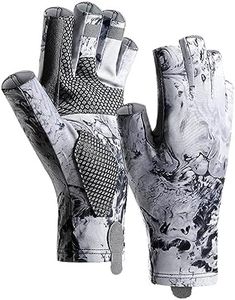 Sun Protection Fishing Gloves Fish Handling Gloves Fingerless Fishing Gloves for Hiking, Kayaking, Boating, Summer Fishing Accessories (Glacier)