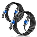 Wdpqyy 2-Pack 3 Feet Audio Speakon to Speakon Cable, Professional 12AWG Guage Wire Audio Speaker Cable with Twist Lock